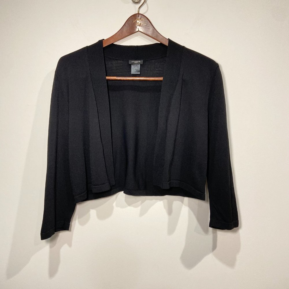 Ann Taylor Factory Black 3/4 Sleeve Shrug Size Large Petite - Picture 6 of 10
